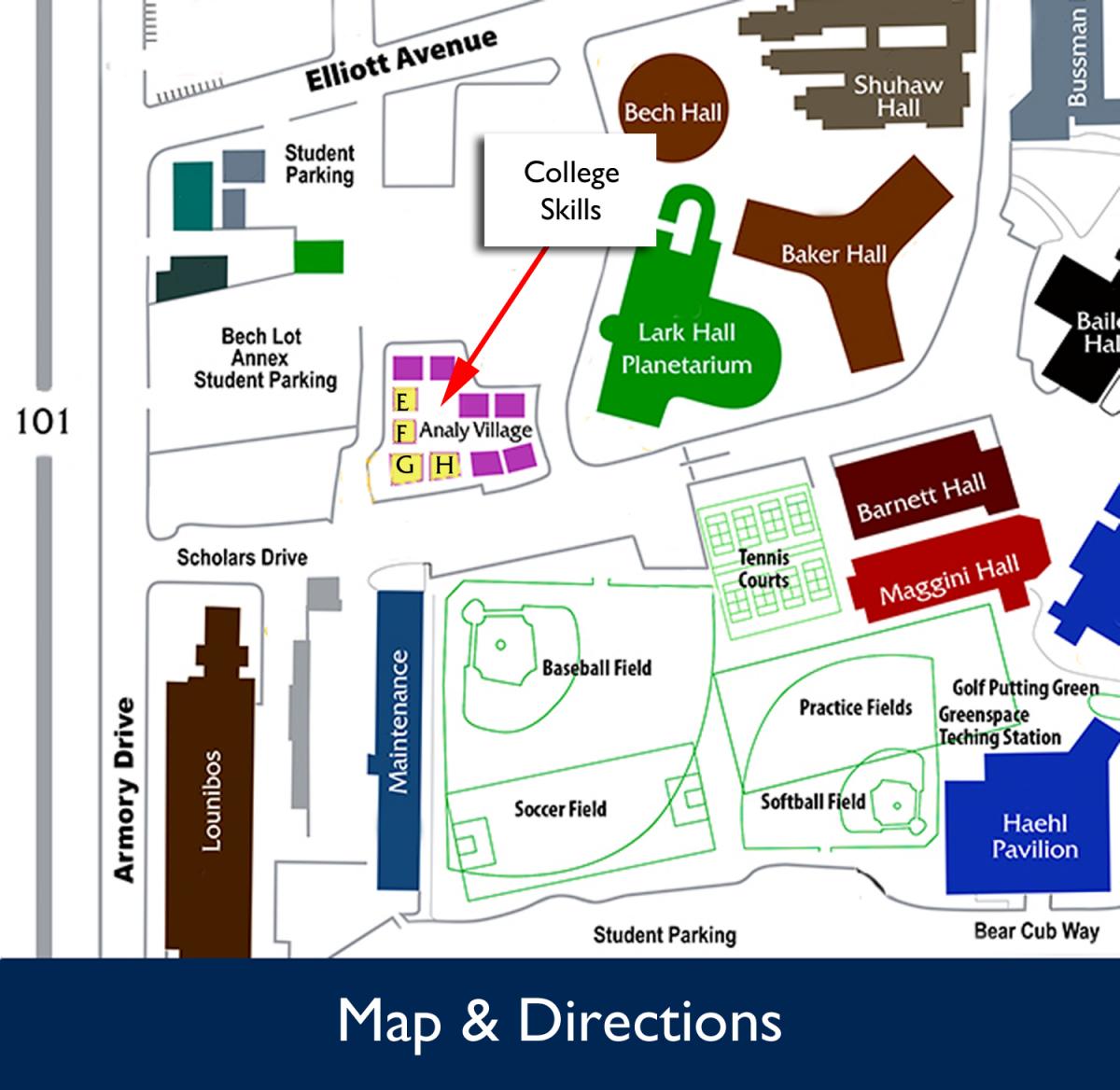 亚搏体育APP官网下载圣罗莎大学校园技能中心地图和方向